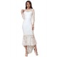 Elegant Lace Hi-low White Evening Dress