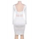 White Mesh Sexy Bodycon Long Sleeves Dress