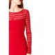 Red Stripe Fishtail Long Sleeve Evening Dress