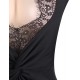 Plus Size Sexy Black Lace Trim party gown