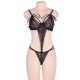 Love Affair Black Scalloped Lace Teddy Lingerie