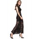 Plus Size Black Lace Backless Party Gown