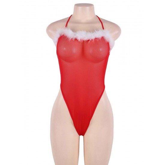 Red Mesh Cute Rabit Teddy Costume