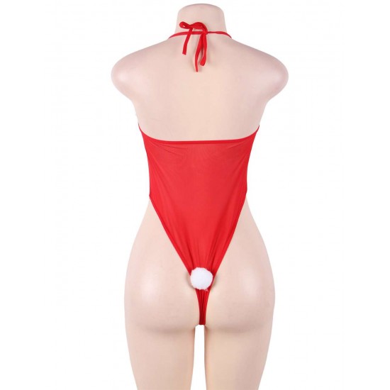 Red Mesh Cute Rabit Teddy Costume