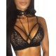 Plus Size Black Strappy Harness Bralette Bra