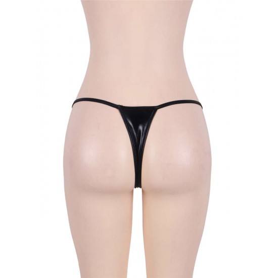 Black Plus Size Exotic Micro Shiny G String Thongs