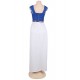 Glamorous Sleeveless White Blue Maxi Dress