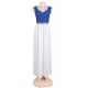 Glamorous Sleeveless White Blue Maxi Dress