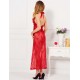 Red Backless Halter Long Dress