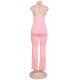 Pink Wide Leg Halter Jumpsuit