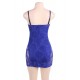 Plus Size Blue Lace Cami Knee Length Bodycon Dress