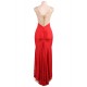 Amazing Gold Lace Red Slit Evening Gown