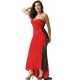 Plus Size Long Strapless Ruffle Floral Red Prom Dresses