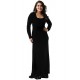 Plus Size Black Long Sleeve Pattern Back Sheer Prom Dress