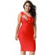 Plus Size Delicate Red One-shoulder Bodycon Dress