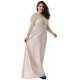 Plus Size Apricot Transparent Embroidery Gown