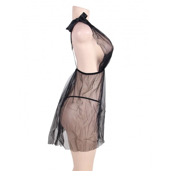 Seduction Black Mesh Babydoll with G-string