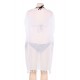 Pom Pom Tassel Hem White Gauze Cover up