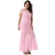 Plus Size Pink Lace Elegant Party Gown