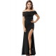 Black Lace Off Shoulder Party Maxi Dress