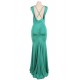 Green Elegant Embroidery Party Gown