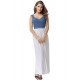 Glamorous Sleeveless White Blue Maxi Dress