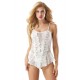 Dotted White Stereoscopic Flower Lace Babydoll