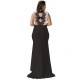 Plus Size Black Transparent Gauze Evening Dress