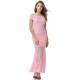 Pink Lace Elegant Fishtail Maxi Party Gown