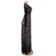 Plus Size Black Delicate Lace Long Sleepwear Gown