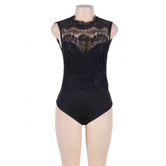 Plus Size Black Lace Sexy Teddy