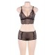 Black Lace Temptation 2pcs Bralette Lingerie Set