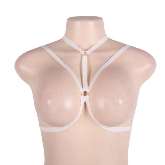 White Elastic Strappy Harness Bra Women Bralette