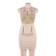 Fashion Gold Scallop Bodycon Mini Dress