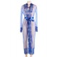 Long Sleepwear Blue Delicate Lace Gown