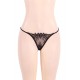 Hot Bra Panty Set Eyelash Black Lcae 3pcs 