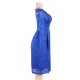 Plus Size Blue Lace Long Sleeve  Fashion Dress