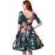 Half Sleeve Jasper Vintage Style Floral Swing Dress