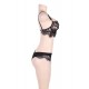 Plus Size Black Lace Temptation 2pcs Bralette Lingerie Set