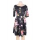 Plus Size Black Printing Fashion Dress