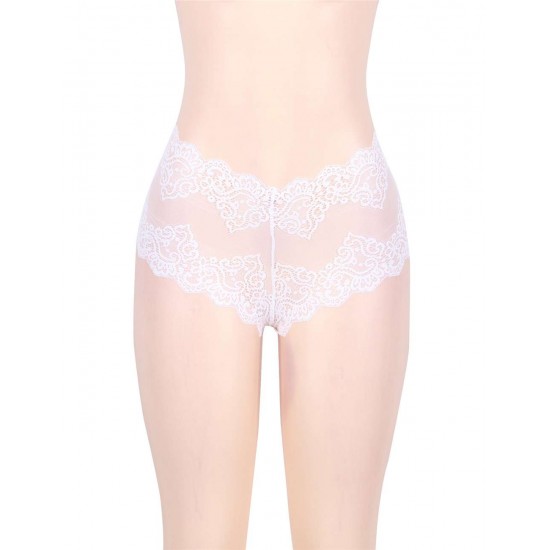 Sexy High Waist Floral Lace White Panty