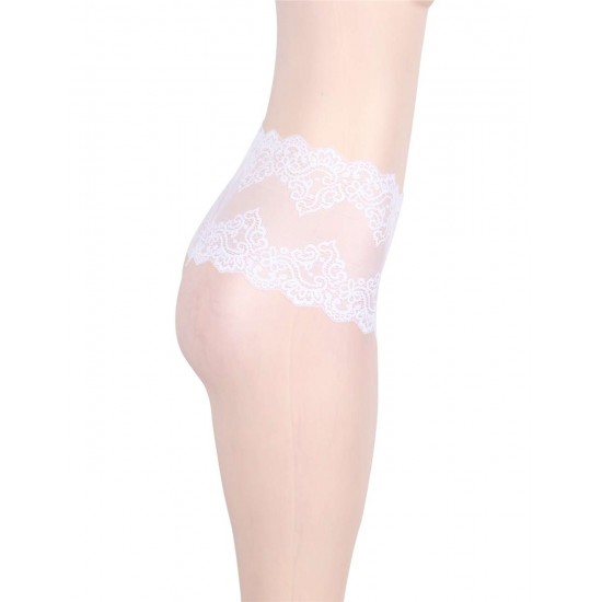 Sexy High Waist Floral Lace White Panty