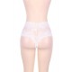 Plus Size Sexy High Waist Floral Lace White Panty