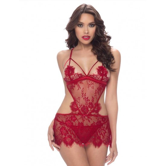 Red Lace Sexy Babydoll