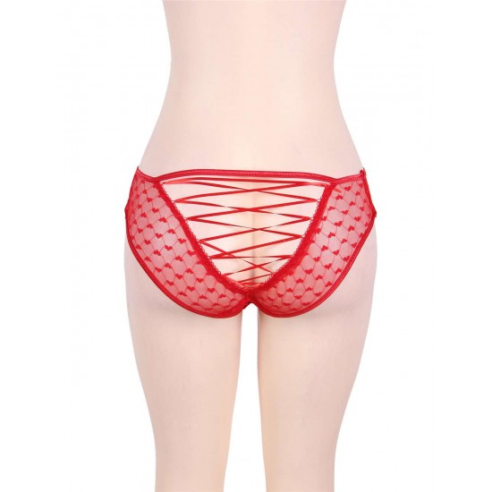 Sexy Red Lace Strappy Panty