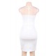 Elegant Embroidery White Bodycon Fashion Dress 