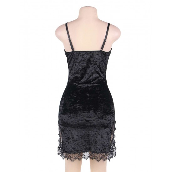 Lace Cami Knee Length Black Bodycon Dress