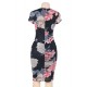 Retro printing Bodycon Fashion Dress