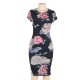 Retro printing Bodycon Fashion Dress