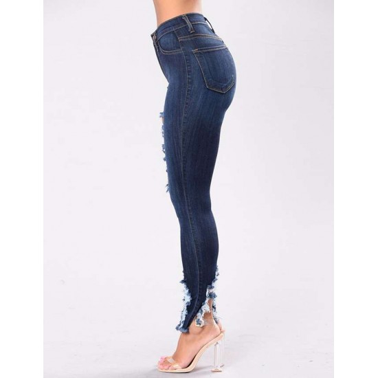 Top Design Ripped Women Jeans 